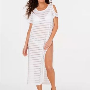 Calvin Klein Crochet Cold Shoulder Swim Cover Up